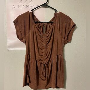 Cute brown dress shirt size large.